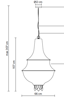 Lady D &oslash; 66 cm hanglamp Karman Italia 