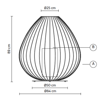 Cell &oslash; 84 cm outdoor vloerlamp Karman Italia 