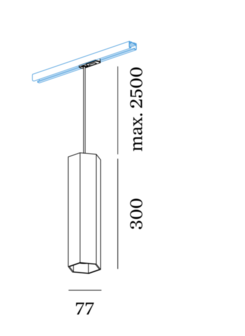 Hexo 3.0 on track (1-fase) gu10 hanglamp Wever &amp; Ducre 