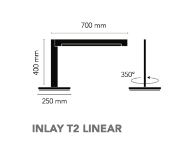 Inlay T2 linear black/gold tafellamp Light Point