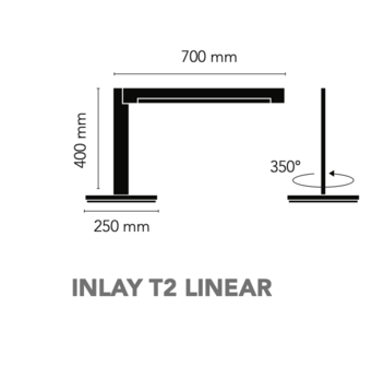 Inlay T2 linear black/silver tafellamp Light Point