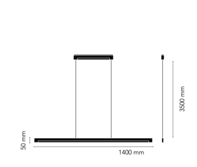 Inlay S1400 linear black/silver hanglamp Light Point