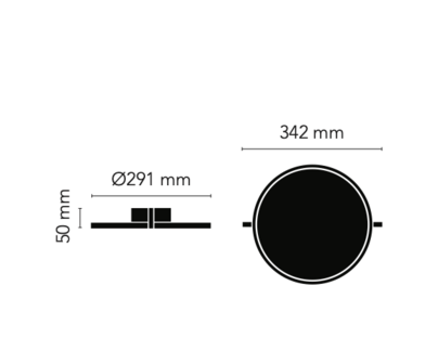 Inlay round C2 black/silver plafondlamp Light Point