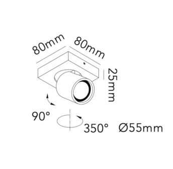 Focus mini 1 opbouwspot Light Point