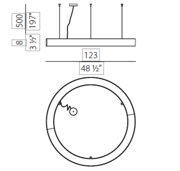 Silver ring 120 cm hanglamp Panzeri