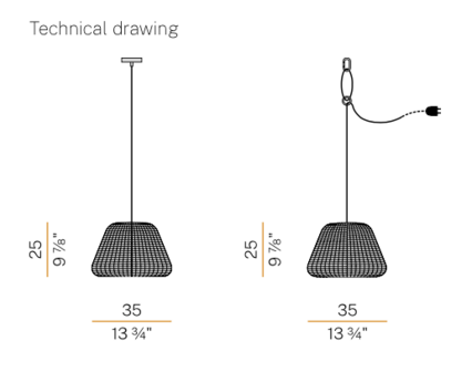 Ralph &Oslash; 35 cm outdoor hanglamp Panzeri