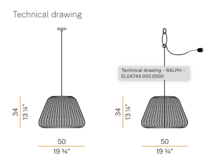 Ralph &Oslash; 50 cm outdoor hanglamp Panzeri