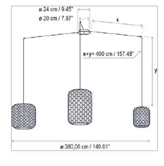 Nans S/3L hanglamp Bover 