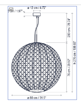 Nans Sphere S/80 outdoor hanglamp Bover 