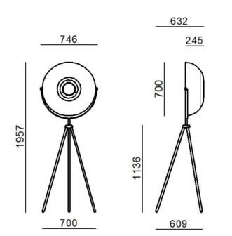 Dem&igrave; Moon vloerlamp Stilnovo