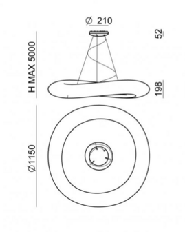Mr Magoo &oslash;115 cm hanglamp Stilnovo