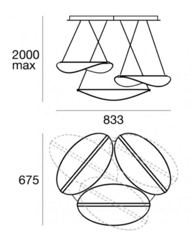 Diphy 3 sources hanglamp Stilnovo