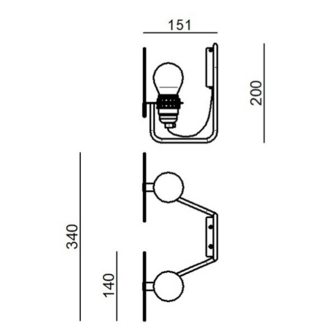 Bugia 2 Lights wandlamp Stilnovo