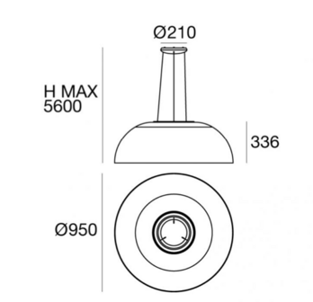 Dem&igrave;  &Oslash; 95 cm hanglamp Stilnovo