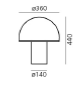 Onfale grande table tafellamp Artemide