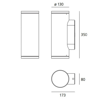 Calumet 13 wall up/down outdoor wandlamp Artemide