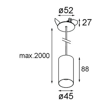 Minude 45 Suspended 1x LED GE hanglamp Modular 