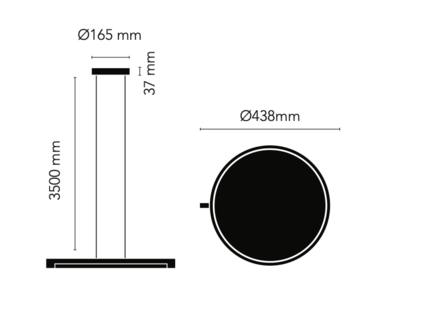 Inlay S3 disc black/gold hanglamp Light Point