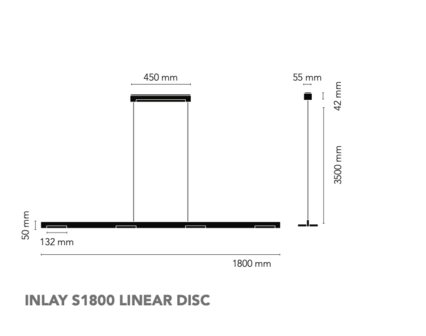 Inlay S1800 disc black/gold hanglamp Light Point