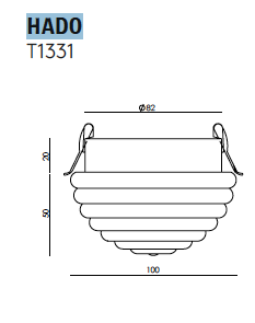 Hado T1331 semi recessed wandlamp Aromas