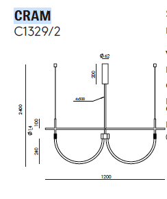 Cram C1329/2 hanglamp Aromas 