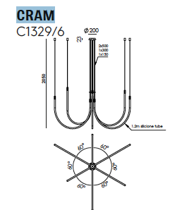 Cram C1329/6 hanglamp Aromas 