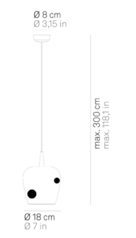 Bilia &Oslash; 18&nbsp;cm 230V Pendant Black hanglamp Zafferano 
