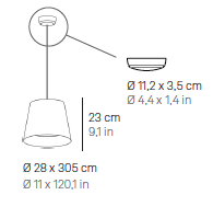 Poldina 230V Pendant hanglamp Zafferano 