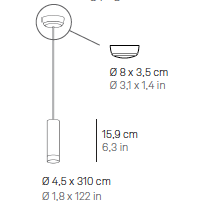 Tubotto Aluminium Pendant hanglamp Zafferano 