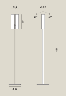 Tobu F1 vloerlamp Rotaliana