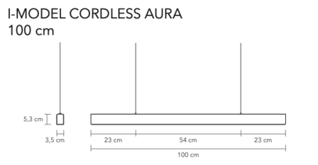I Model Cordless Aura 100 cm  hanglamp Anour