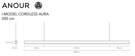 I Model Cordless Aura 200 cm  hanglamp Anour