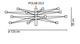 Polar 20.3 &oslash; 124 cm hanglamp KDLN