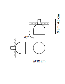 Plusminus Solo spot semi recessed wandlamp Vibia 