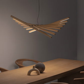 Rhythm Horizontal 2155 wood hanglamp Vibia 