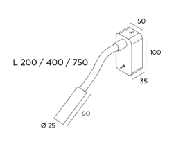 Scar 40 cm - Led 1FD built-up wandlamp Trizo21