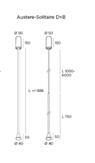 Austre - Solitaire RL D+B hanglamp Trizo21