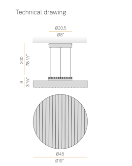 C&ocirc;te 48 cm hanglamp Panzeri
