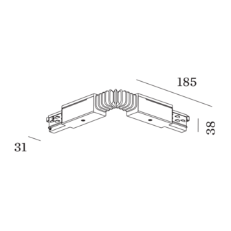 Track 3-fase flexibele connector Wever &amp; Ducre 