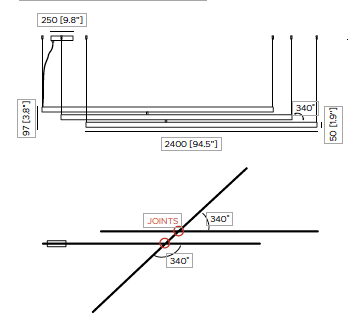 Fly XL SO l.2400 hanglamp Contardi