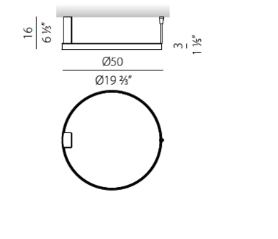 Zero Round 50 cm plafondlamp Panzeri 