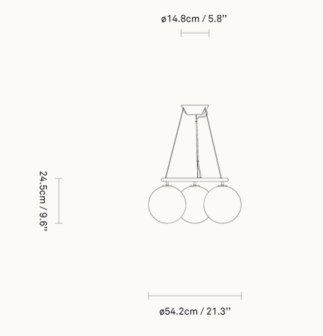 Miira 3 Circular optic clear hanglamp Nuura 