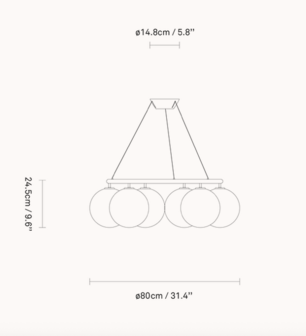 Miira 6 Circular optic clear hanglamp Nuura 