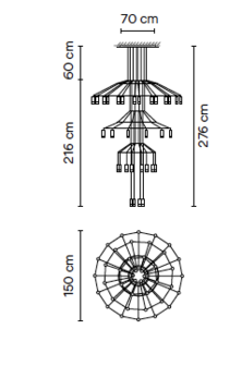Wireflow Chandelier 0378 hanglamp Vibia 