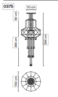 Wireflow Chandelier 0375 hanglamp Vibia 