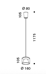 Drum Tube Short (S) led hanglamp Serien Lighting 