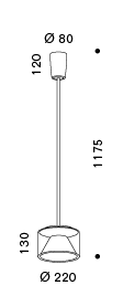 Drum Tube Short (M) led hanglamp Serien Lighting 