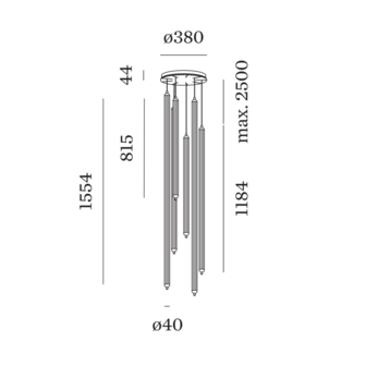 Flyra vertical 6.3 hanglamp Wever &amp; Ducre 
