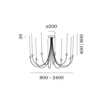 Oplia chandelier 2.0 hanglamp Wever &amp; Ducre 