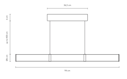 Pars horizontal hanglamp Anour